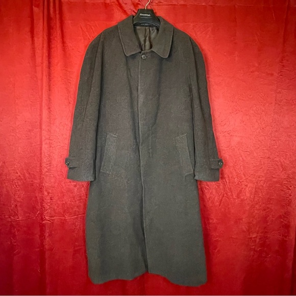 Albert Nipon 100% Merino Wool Men's Brown Overcoat (no size tag - XL or XXL)